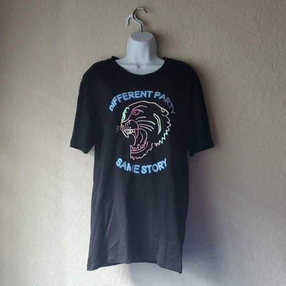 Zara Men's Large Different Party Same Story Tiger Reflective T-Shirt - Picture 4 of 8